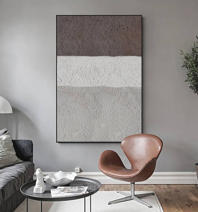 Hallway Brown Modern Abstract Canvas Artwork 53VW8 wall art